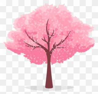Tree - Cherry Blossom Tree Cartoon Clipart