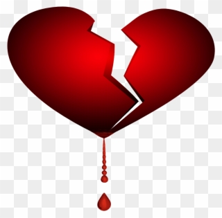 Break Up Png Transparent Image - Broken Heart With Blood Clipart
