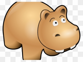 Hippo Clipart Vector - Cartoon Hippo Transparent - Png Download