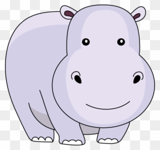 Clip Art Of Hippopotamus Illpopcom - Hippo Cute Clipart - Png Download