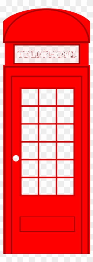 Call Booth Clipart - Cartoon Red Telephone Booth - Png Download