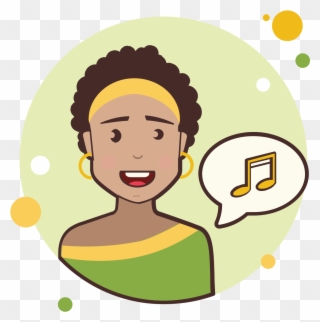 Short Hair Lady Music Icon - Icon Clipart