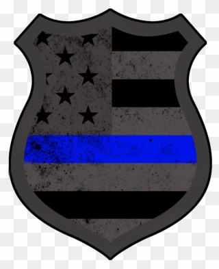 Subdued American Police Decal - Thin Blue Line Clipart