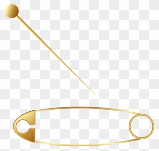 Golden Brooch Pin Safety Pins - Transparent Golden Png Clipart