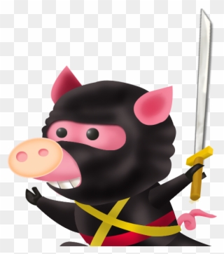 Ninja Pig Ninja Pig Pink Black Character Concept Photoshop - Ninja Pig Clipart