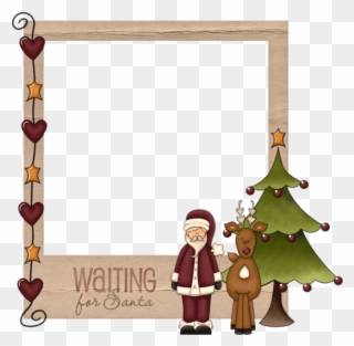 Christmas Waiting For Santaframe Png - Clip Art Santa Frames Transparent Png