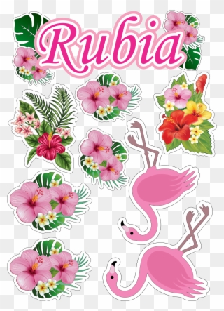 Topo De Bolo - Dual Pink Hibiscus Note Cards Clipart