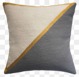 Modern Nicole Grey Hand Embroidered Geometric And Metallic - Throw Pillow Clipart