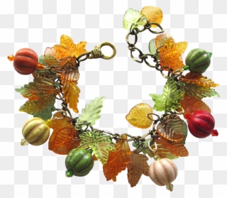 Charm Bracelet In Shades Of Autumn With Magnesite Melon - Seedless Fruit Clipart
