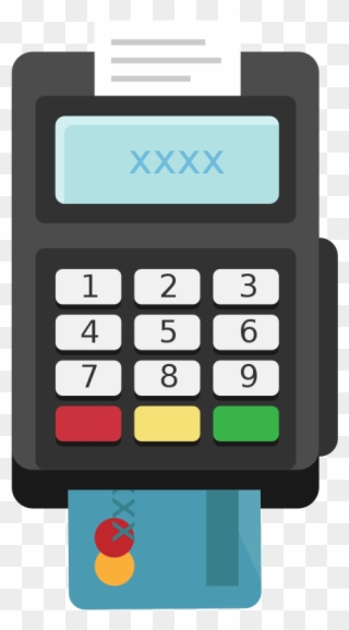 Card Terminal Pos Flat Icon Vector - Card Machine Icon Png Clipart