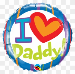 I Heart Daddy 18" Foil Balloon - Happy Birthday Cake Blue Foil Helium Balloon Clipart