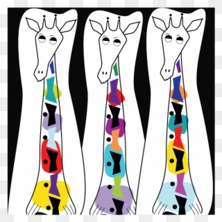 Mod Giraffe Animal Art Giraffe Art Print Atomic Art - Squitten Clipart