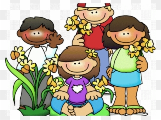 Spring Break Kids Cartoon Clipart