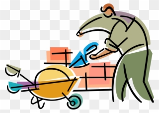 Vector Illustration Of Mason Bricklayer Constructs Clipart