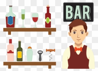 Cocktails Clipart Bartender - Png Download