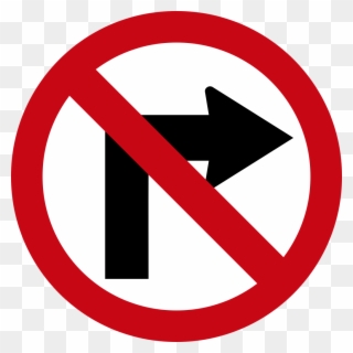 No Turn Right - Do Not Turn Right Clipart