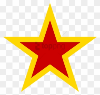 Urss Aviation Yellow Bordered Red Star - Soviet Star Yellow Png Clipart