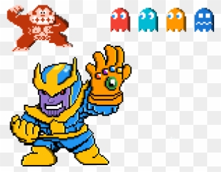Pac Man Ghosts, King Kong And Thanos - Man's The Most Popular Game Donkey Kong Design Cool Clipart