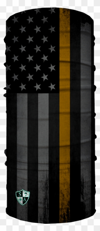 Thin Gold Line Flag - Blackout American Flag Clipart