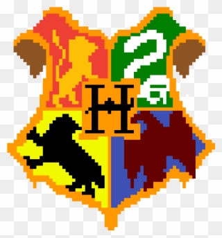 Hogwarts Banner - Pixel Art Harry Potter Clipart