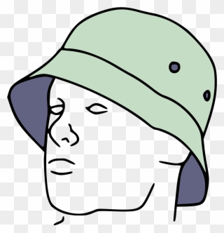 Drawing Guys Attitude Boy Clip Free Library - Bucket Hat Drawing - Png Download