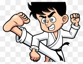 Martial Arts Clipart Karate Guy - Boy Doing Karate Clipart - Png Download