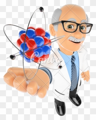 D Teacher With An Atom Photos - Teacher Physics Clipart