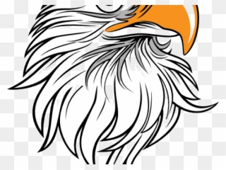 Drawn Bald Eagle Large Eagle - Eagle Head Side Black And White Clipart