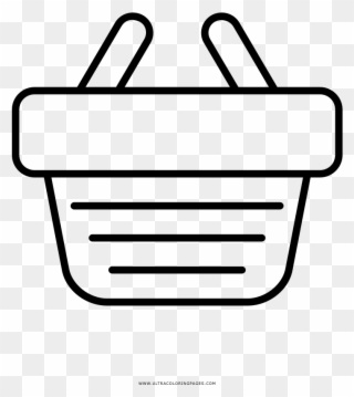 Shopping Basket Coloring Page Ultra Pages New - Drawing Clipart