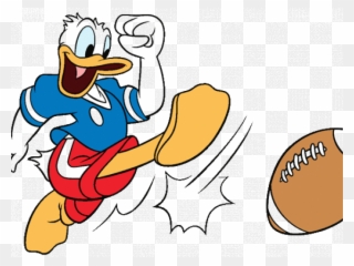 Football Clipart Sport - Donald Duck Playing Football - Png Download