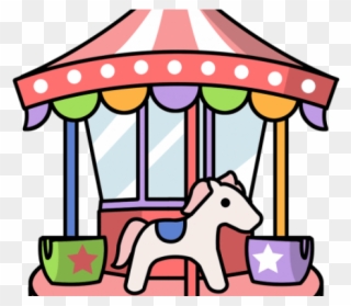 Carousel Clipart File - Fun Fair Ride Cartoon - Png Download