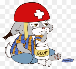 Exe Stopped Working - Cartoon Character Eating Glue Clipart