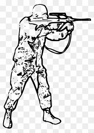 Black And White Picture Of Soldier Clipart