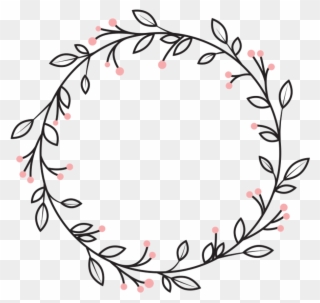 Berries Leaves Vines Wreath Swirls Decoration Icon - Circle Clipart