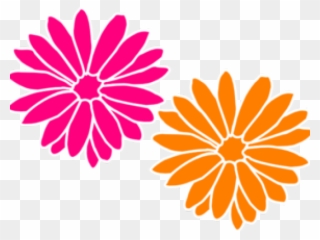 Orange Flower Clipart Calendula Flower - Orange And Pink Border - Png Download