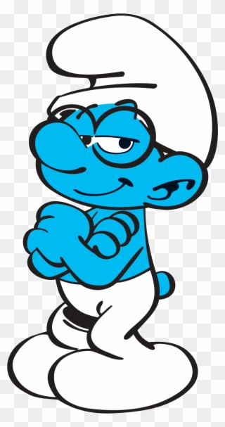 Brainy Smurf Holding A Book Clipart - Brainy Smurf Coloring Pages - Png Download