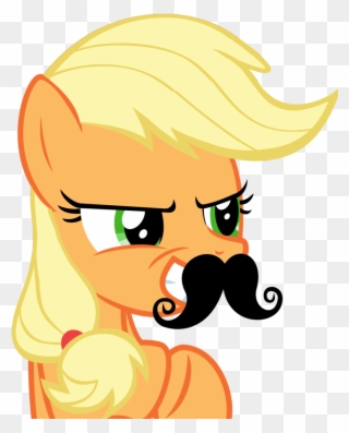 Applejack, Artist Needed, Facial Hair, Moustache, Pony, - Pinkie Pie Mustache Clipart