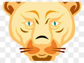 Mountain Lion Clipart Cute - Cartoon Lion Face - Png Download