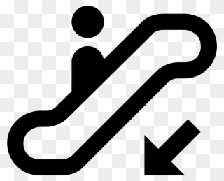 White Arrow Pointing Down Png - Escalator Down Clipart