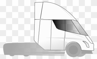 Semi Spotted On Its St Cargo Trip - Tesla Semi Truck Drawing Clipart