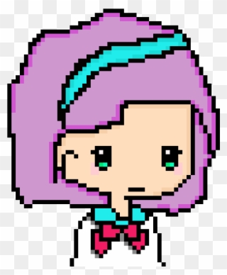 Cute Girl With A Heck Of A Hair Color - Video Game Clipart