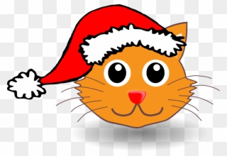 Santa Claus 02 Clipart, Vector Clip Art Online, Royalty - Cat In Christmas Hat Cartoon - Png Download