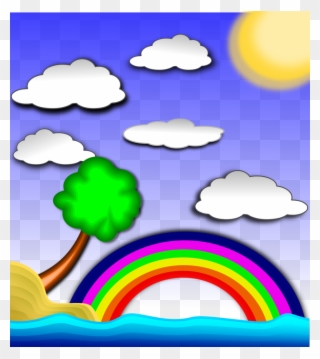 Clip Arts Related To - Rainbows In The Sky Clipart - Png Download