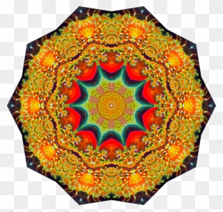 Textile Symmetry Orange Quilt Kaleidoscope - Illustration Clipart