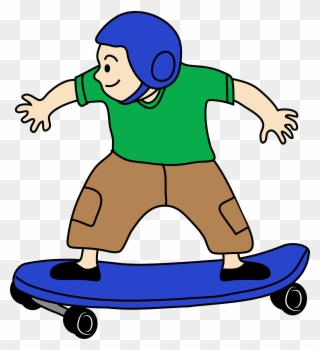 Skateboarding Boy Clip Art Free - Play Skateboard Cartoon Png Transparent Png