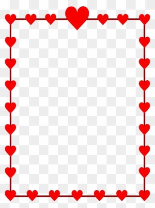Valentine Heart Clip Art Borders - Valentines Day Border Clip Art - Png Download