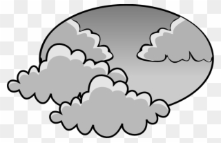 Gloomy Clipart Black And White - Cloudy Day Clip Art - Png Download