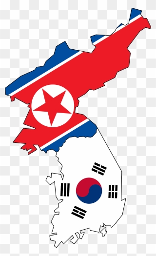 North And South Korea Map Helderateliers - North Korea Flag And South Korea Flag Clipart