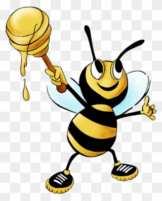 Free Cartoon Honey Bee Clip Art - Cute Honey Bee Clip Art - Png Download