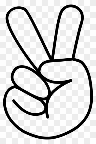 Peace Symbols V Sign Hand Finger Drawing - Hand Peace Sign Clip Art - Png Download